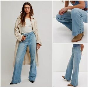 𝓯𝓹 Free People ~ We The Free Cerine Relaxed Bootcut Jeans Bnwt Size 24